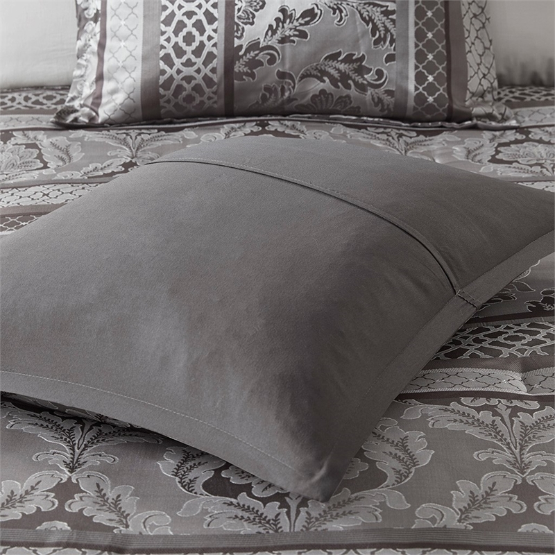 Madison Park Bellagio 7-Piece Polyester Jacquard Comforter Set - Gray