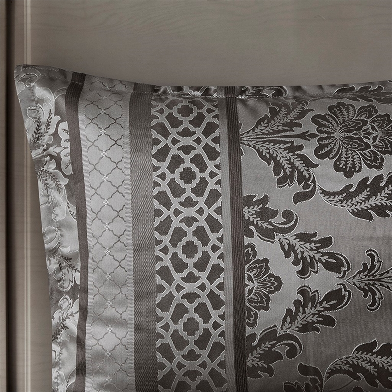 Madison Park Bellagio 7-Piece Polyester Jacquard Comforter Set - Gray