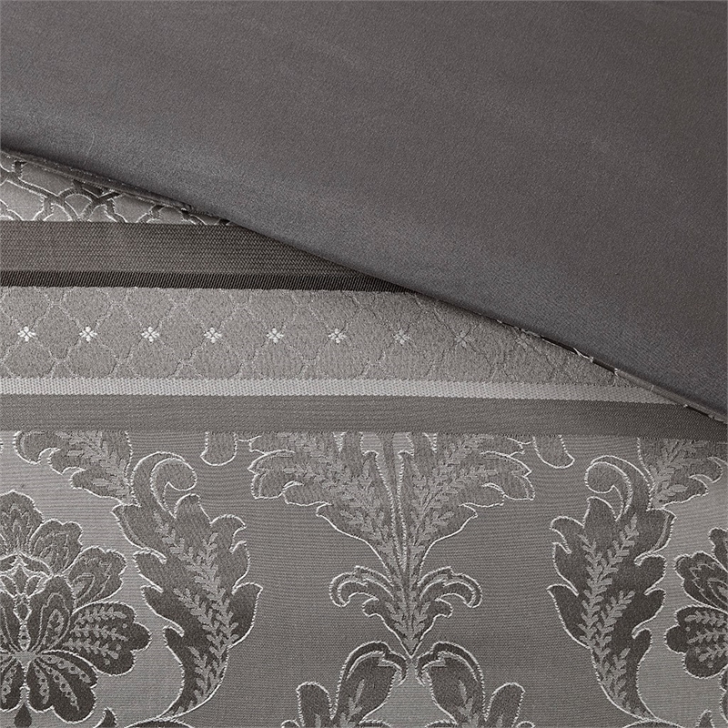Madison Park Bellagio 7-Piece Polyester Jacquard Comforter Set - Gray
