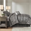 Madison Park Bellagio 7-Piece Polyester Jacquard Comforter Set - Gray