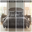 Madison Park Bellagio 7-Piece Polyester Jacquard Comforter Set - Gray