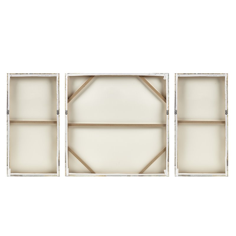 Madison Park 3-Piece Transitional Wood Canvas Set in Multi-Color