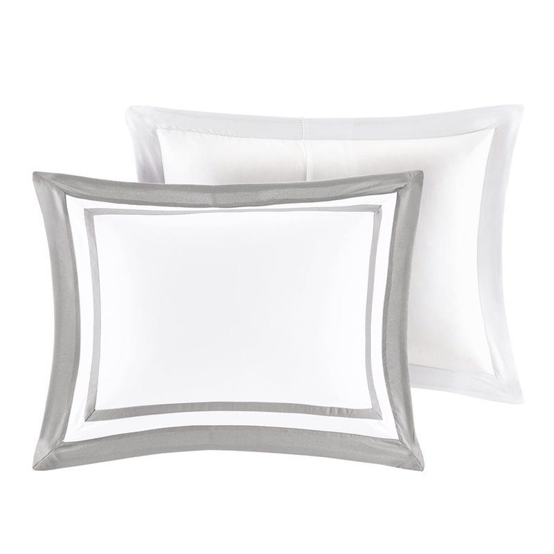 madison park heritage 8-piece polyester microfiber comforter set in gray