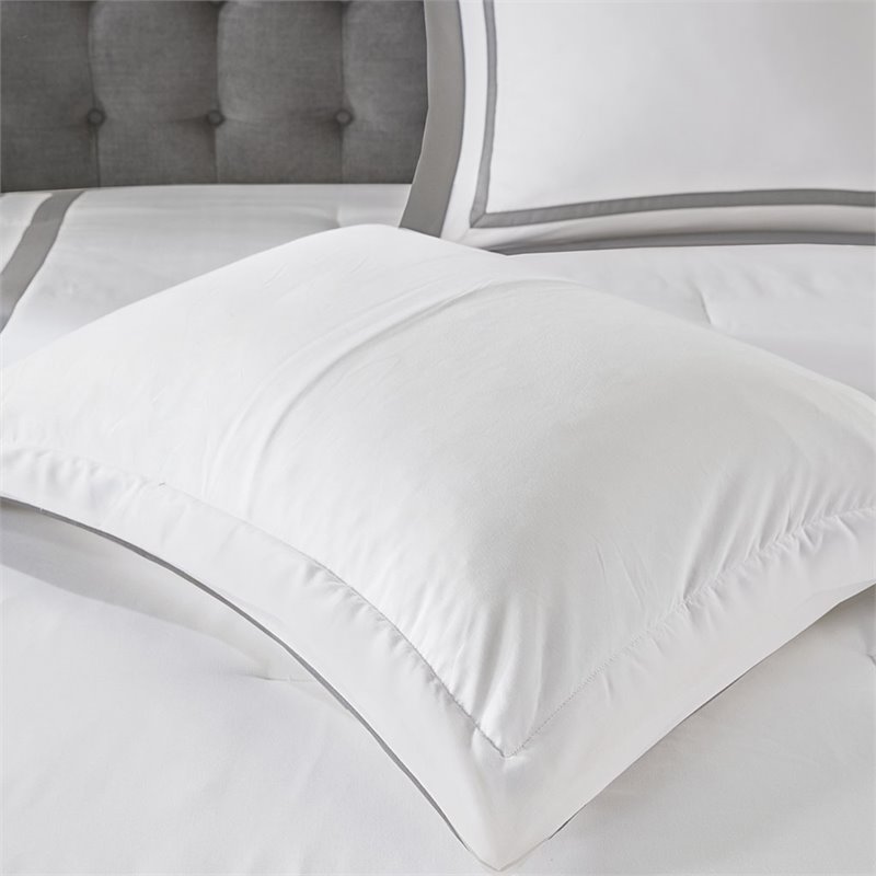 madison park heritage 8-piece polyester microfiber comforter set in gray