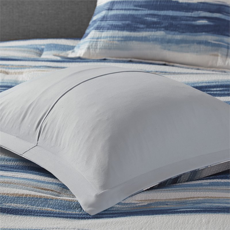 Madison Park Marina 8-Piece Microfiber Comforter and Coverlet Set in Blue