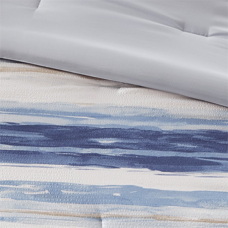 Madison Park Marina 8-Piece Microfiber Comforter and Coverlet Set in Blue