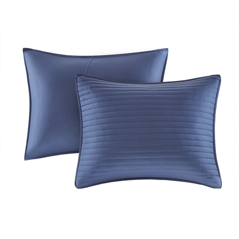 Madison Park Marina 8-Piece Microfiber Comforter and Coverlet Set in Blue