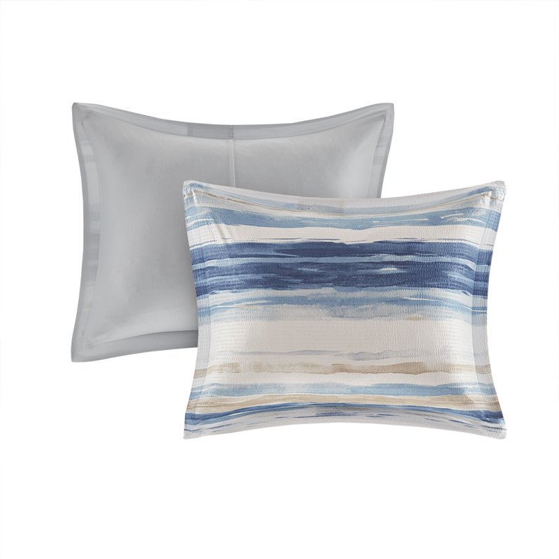 Madison Park Marina 8-Piece Microfiber Comforter and Coverlet Set in Blue