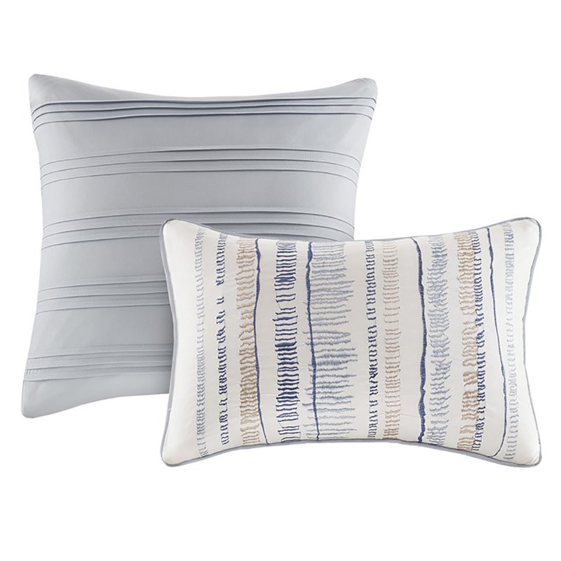 Madison Park Marina 8-Piece Microfiber Comforter and Coverlet Set in Blue