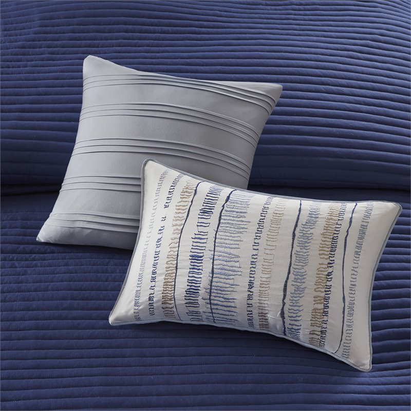 Madison Park Marina 8-Piece Microfiber Comforter and Coverlet Set in Blue