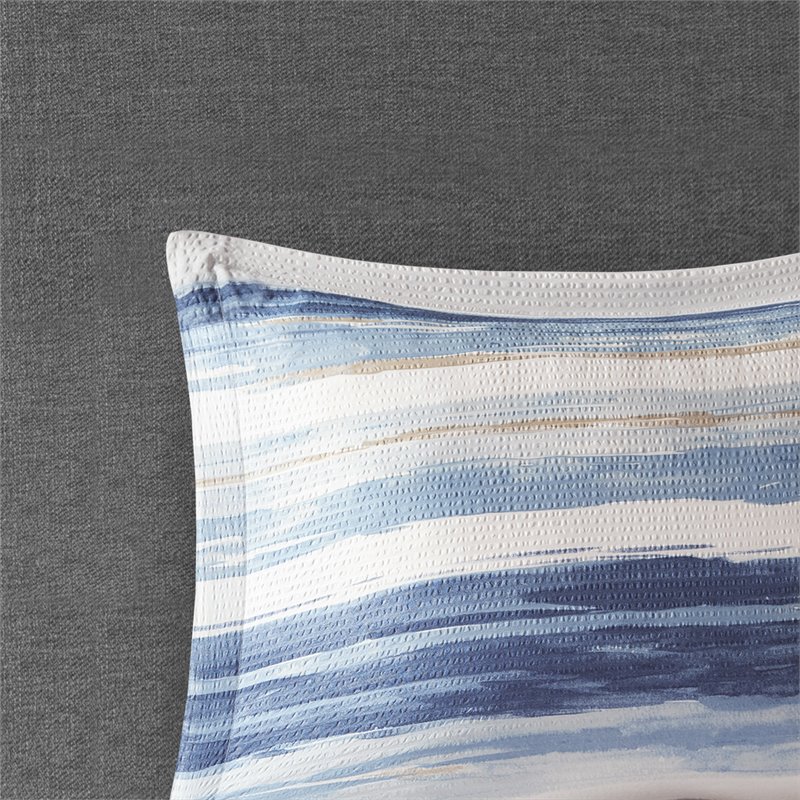 Madison Park Marina 8-Piece Microfiber Comforter and Coverlet Set in Blue