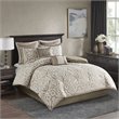 Madison Park Odette 8-Piece Polyester Jacquard Comforter Set in Tan