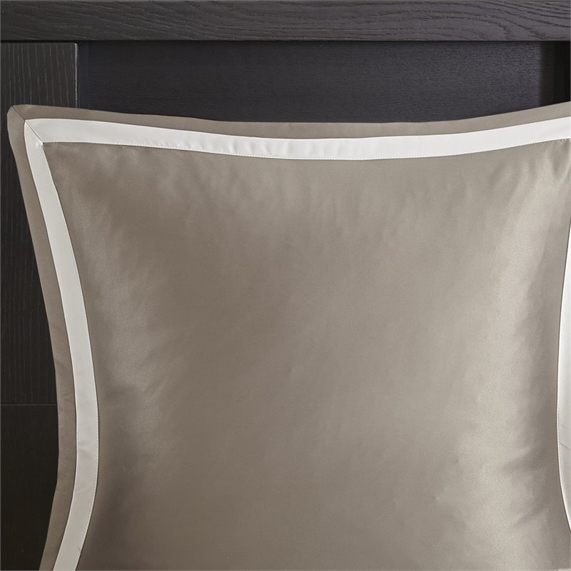 Madison Park Odette 8-Piece Polyester Jacquard Comforter Set in Tan