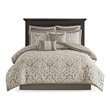 Madison Park Odette 8-Piece Polyester Jacquard Comforter Set in Tan