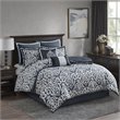 Madison Park Odette 8-Piece Polyester Jacquard Comforter Set in Navy