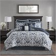 Madison Park Odette 8-Piece Polyester Jacquard Comforter Set in Navy