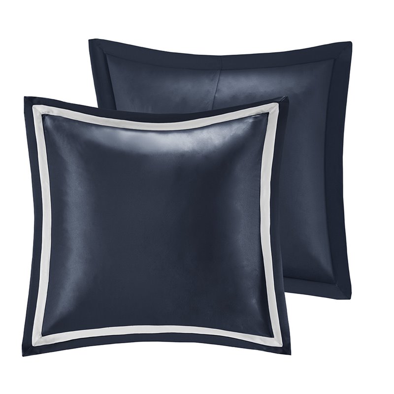 Madison Park Odette 8-Piece Polyester Jacquard Comforter Set in Navy