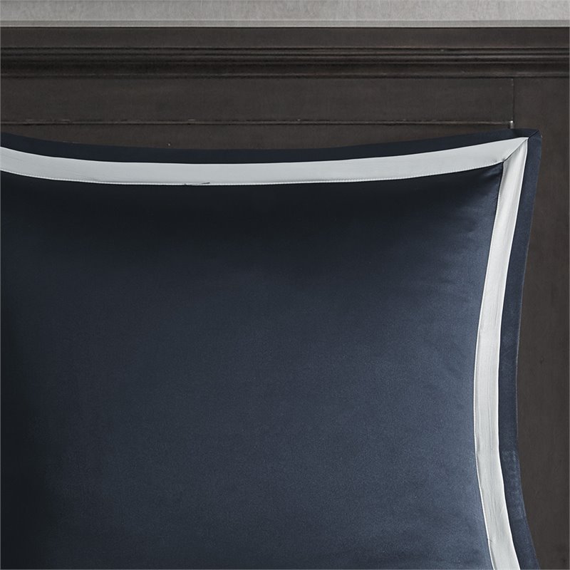 Madison Park Odette 8-Piece Polyester Jacquard Comforter Set in Navy
