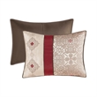 Madison Park 7-Piece Polyester Jacquard Comforter Set with Embroidery in Red