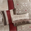Madison Park 7-Piece Polyester Jacquard Comforter Set with Embroidery in Red
