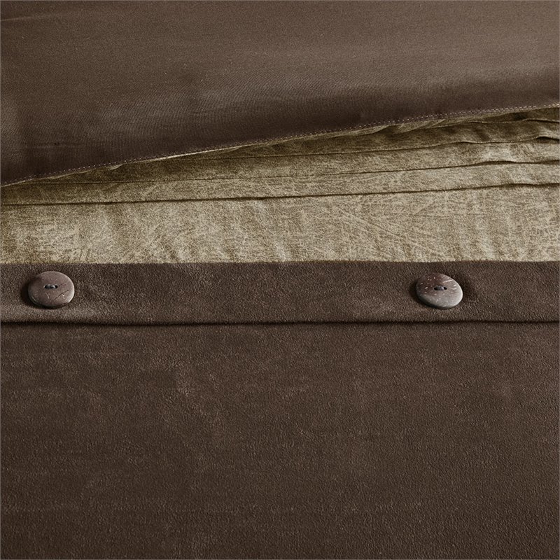 Madison Park Boone 7-Piece Polyester Microsuede Comforter Set in Brown