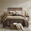 Madison Park Boone 7-Piece Polyester Microsuede Comforter Set in Brown