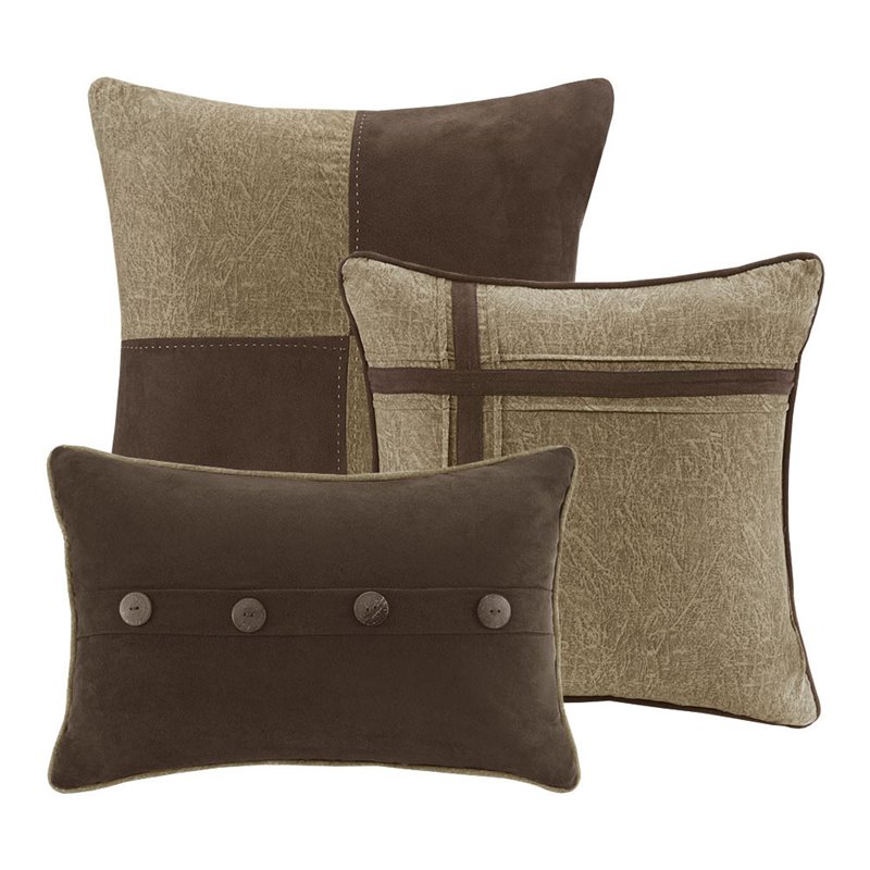 Madison Park Boone 7-Piece Polyester Microsuede Comforter Set in Brown
