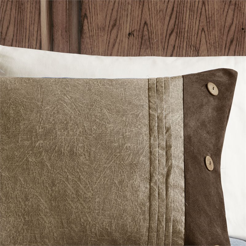 Madison Park Boone 7-Piece Polyester Microsuede Comforter Set in Brown