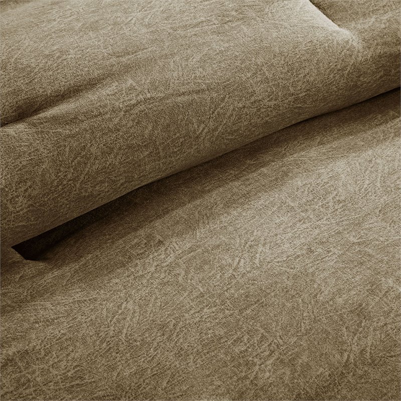 Madison Park Boone 7-Piece Polyester Microsuede Comforter Set in Brown