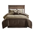 Madison Park Boone 7-Piece Polyester Microsuede Comforter Set in Brown