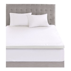 Sleep Philosophy Polyester Fiber and Gel Memory Foam Mattress Topper in White