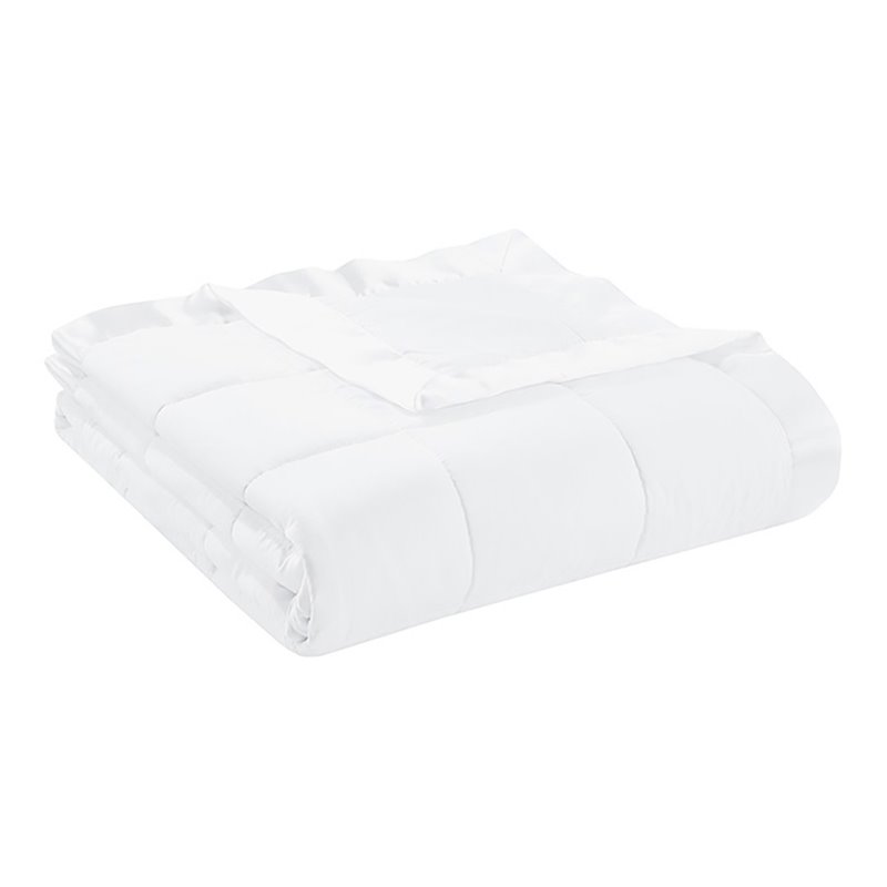 Madison Park Contemporary Microfiber 3M Scotchgard Solid Blanket in White