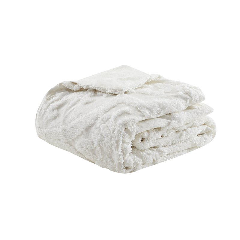 Madison Park Viola 3-Piece Cotton Tufted Full/Queen Duvet Cover Set in Off White