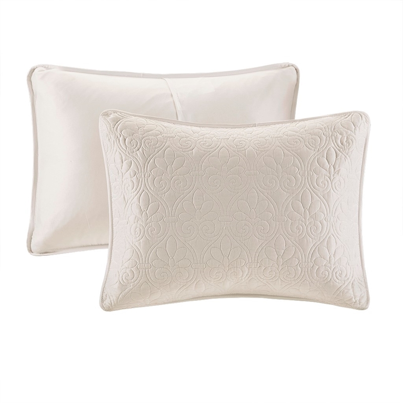 Madison Park Quebec Polyester Microfiber Bedspread Set in Cream
