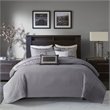 Madison Park Rhapsody 6-Piece Polyester Jacquard Reversible Coverlet Set in Gray