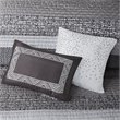 Madison Park Rhapsody 6-Piece Polyester Jacquard Reversible Coverlet Set in Gray
