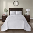 Madison Park Quebec 3-Piece Polyester Brushed Microfiber Bedspread Set in White