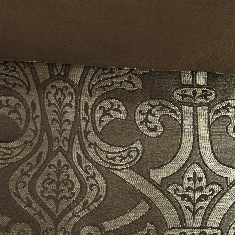 Madison Park Essentials Zara 16-Piece Polyester Jacquard Comforter Set in Brown