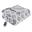 Beautyrest Contemporary Polyester Knitted Microlight Heated Throw in Gray