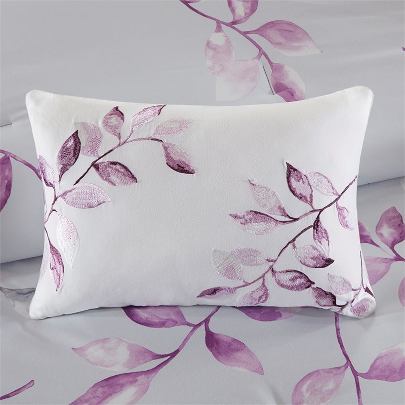 Madison Park Essentials 7-Piece Cotton Lafael Complete Comforter Set in Purple