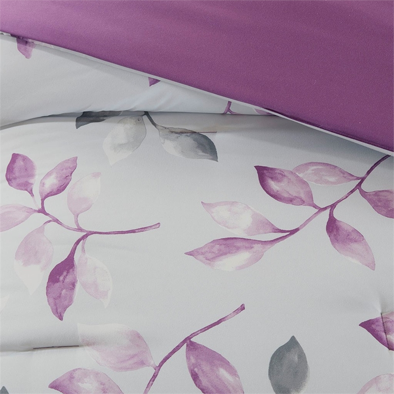 Madison Park Essentials 7-Piece Cotton Lafael Complete Comforter Set in Purple