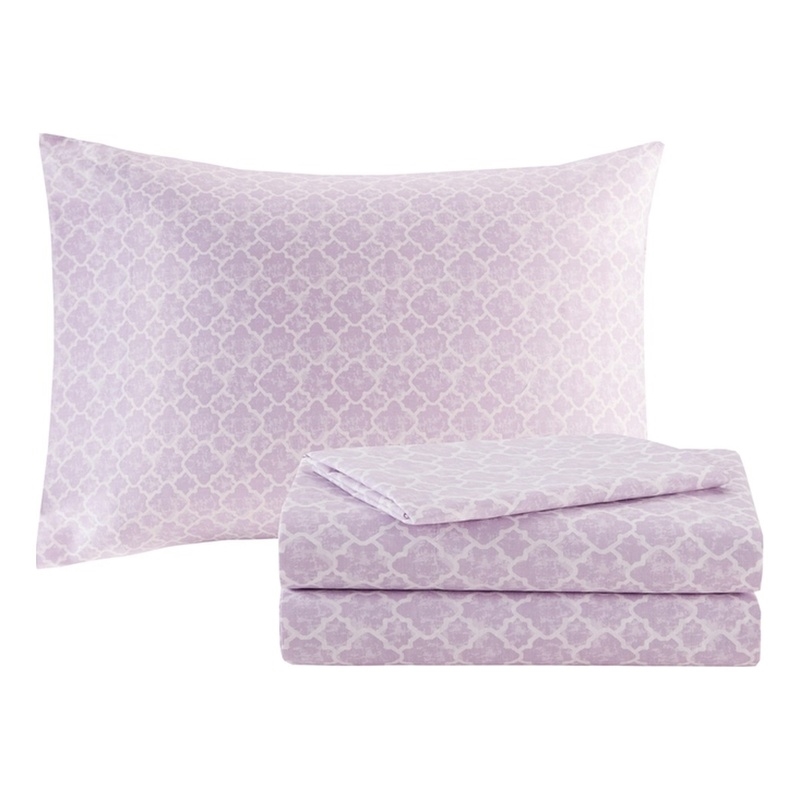 Madison Park Essentials 7-Piece Cotton Lafael Complete Comforter Set in Purple