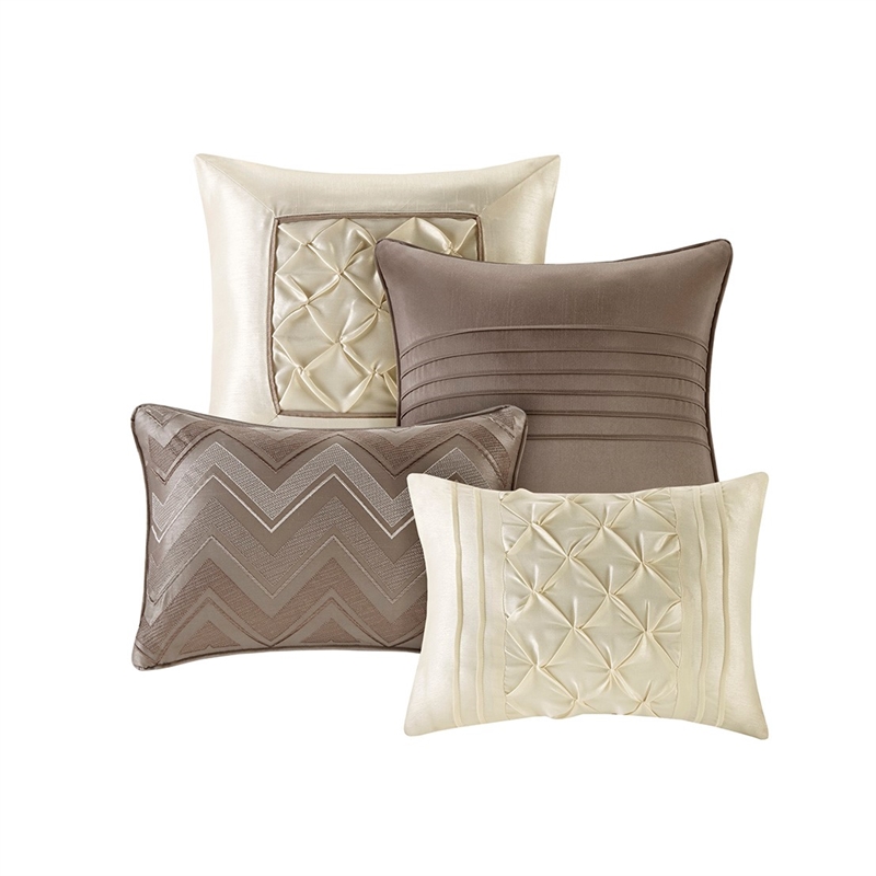 madison park essentials joella 24-piece polyester polyoni comforter set in brown