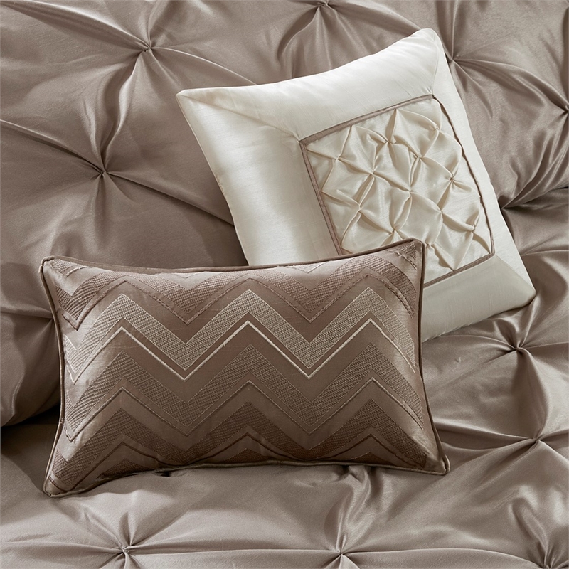 madison park essentials joella 24-piece polyester polyoni comforter set in brown
