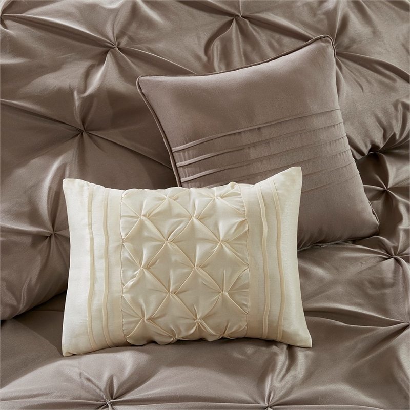 madison park essentials joella 24-piece polyester polyoni comforter set in brown