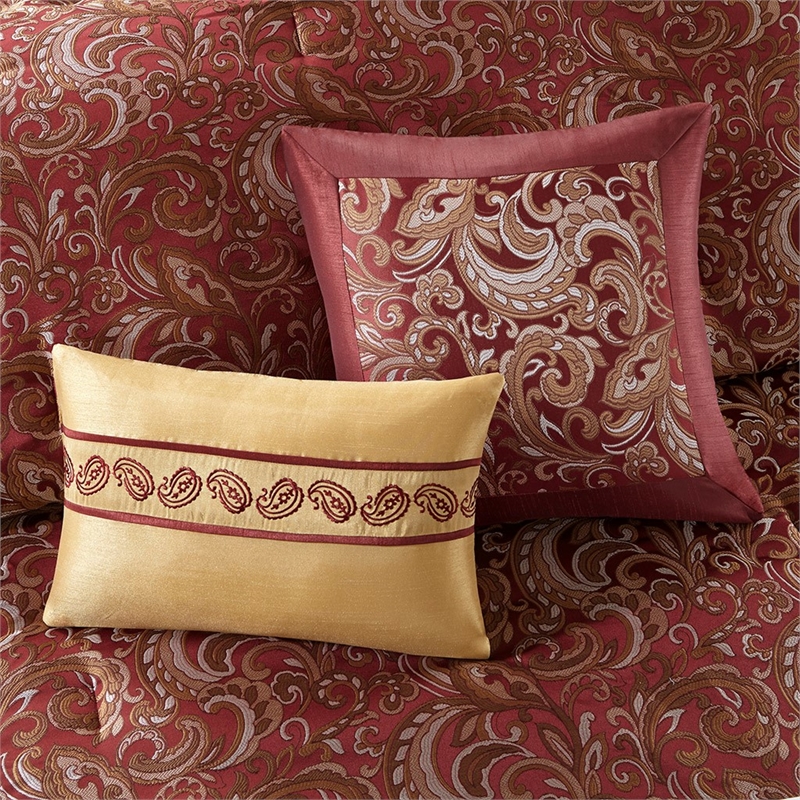 Madison Park Essentials Brystol 24-Piece Polyester Comforter Set in Red/Yellow