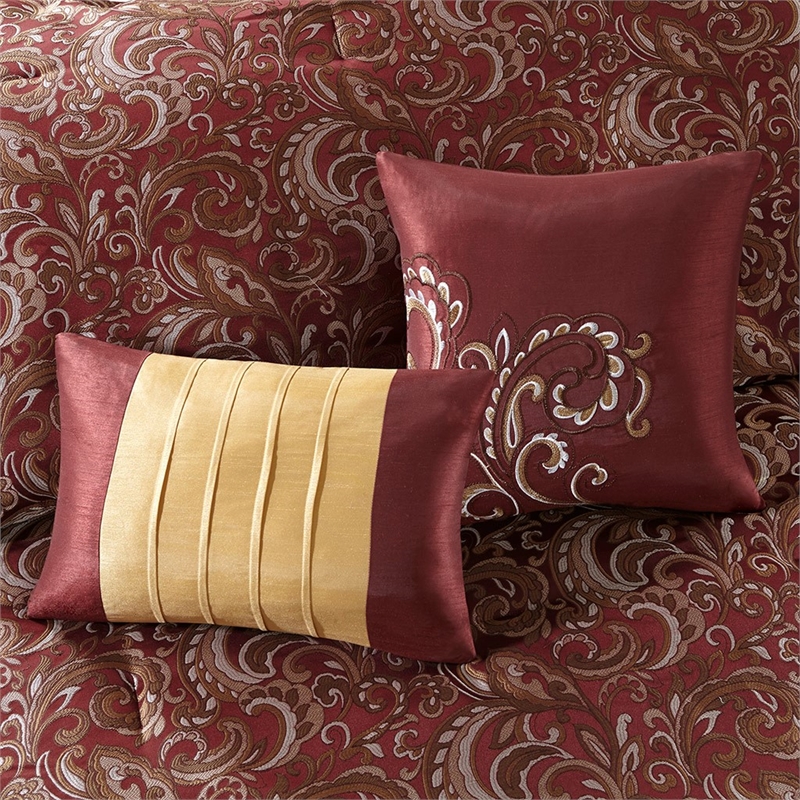 Madison Park Essentials Brystol 24-Piece Polyester Comforter Set in Red/Yellow