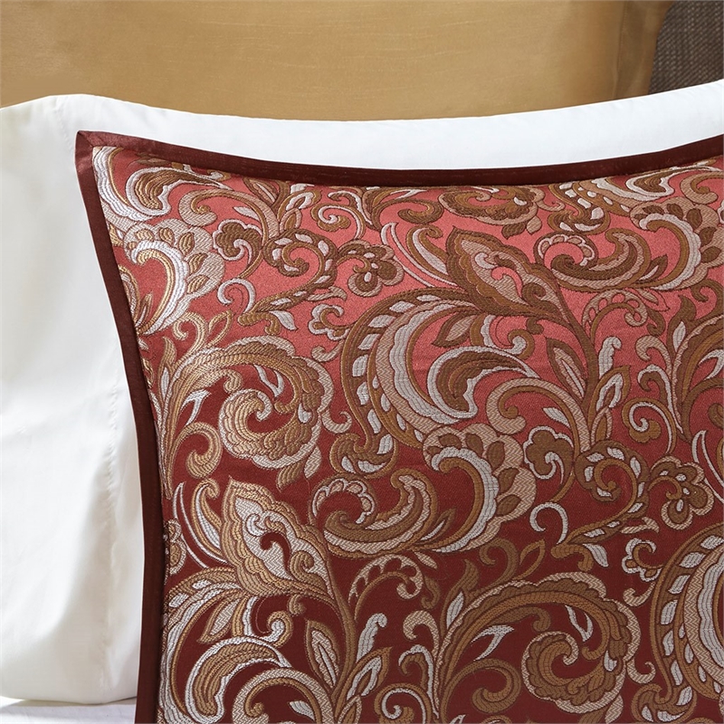 Madison Park Essentials Brystol 24-Piece Polyester Comforter Set in Red/Yellow