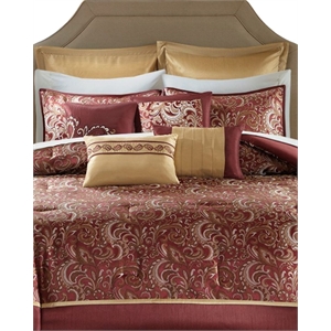 Madison Park Essentials Brystol 24-Piece Polyester Comforter Set in Red/Yellow