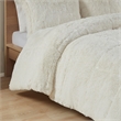 Intelligent Design Malea Polyester Back Shaggy Long Fur Comforter Set in Ivory